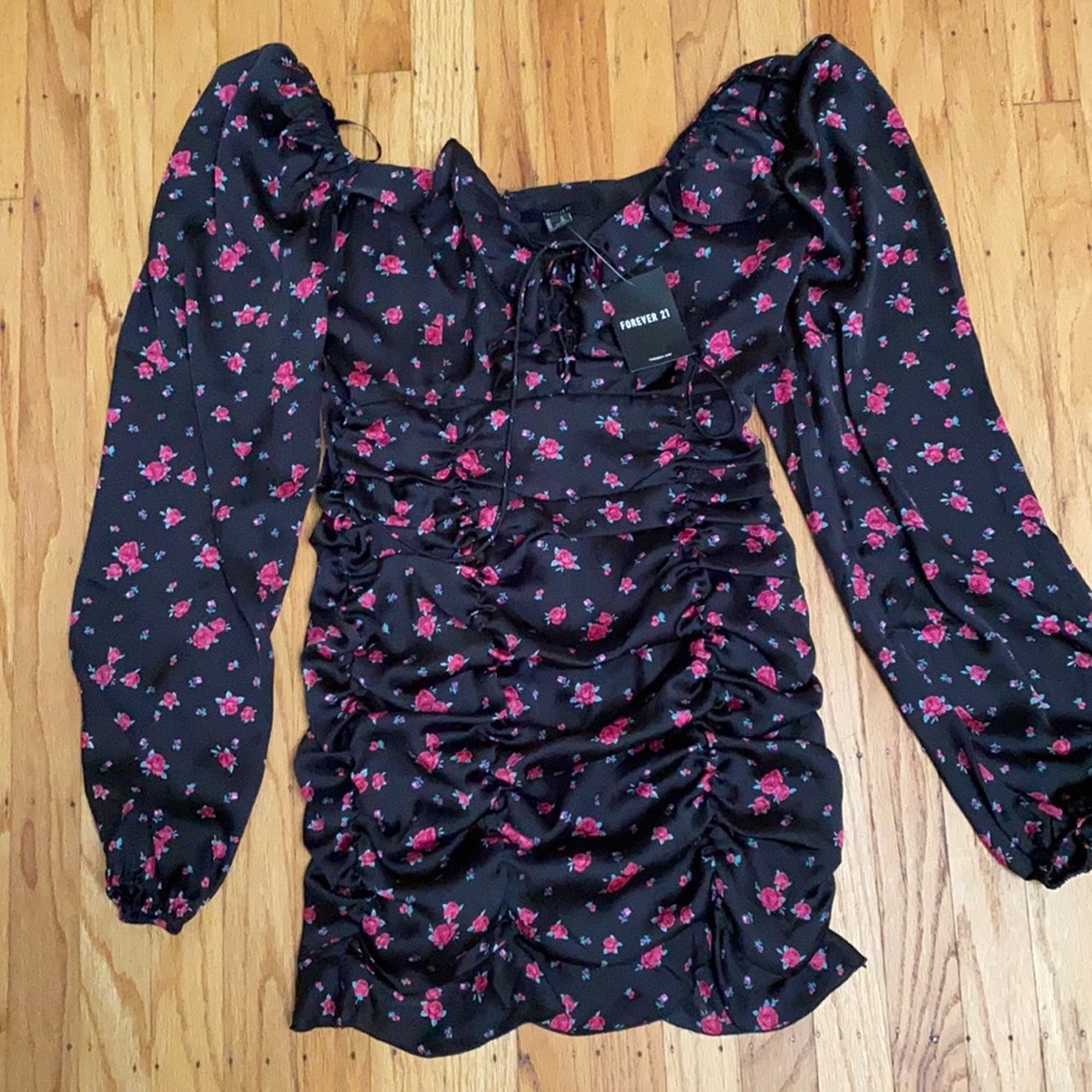 Black floral dress
